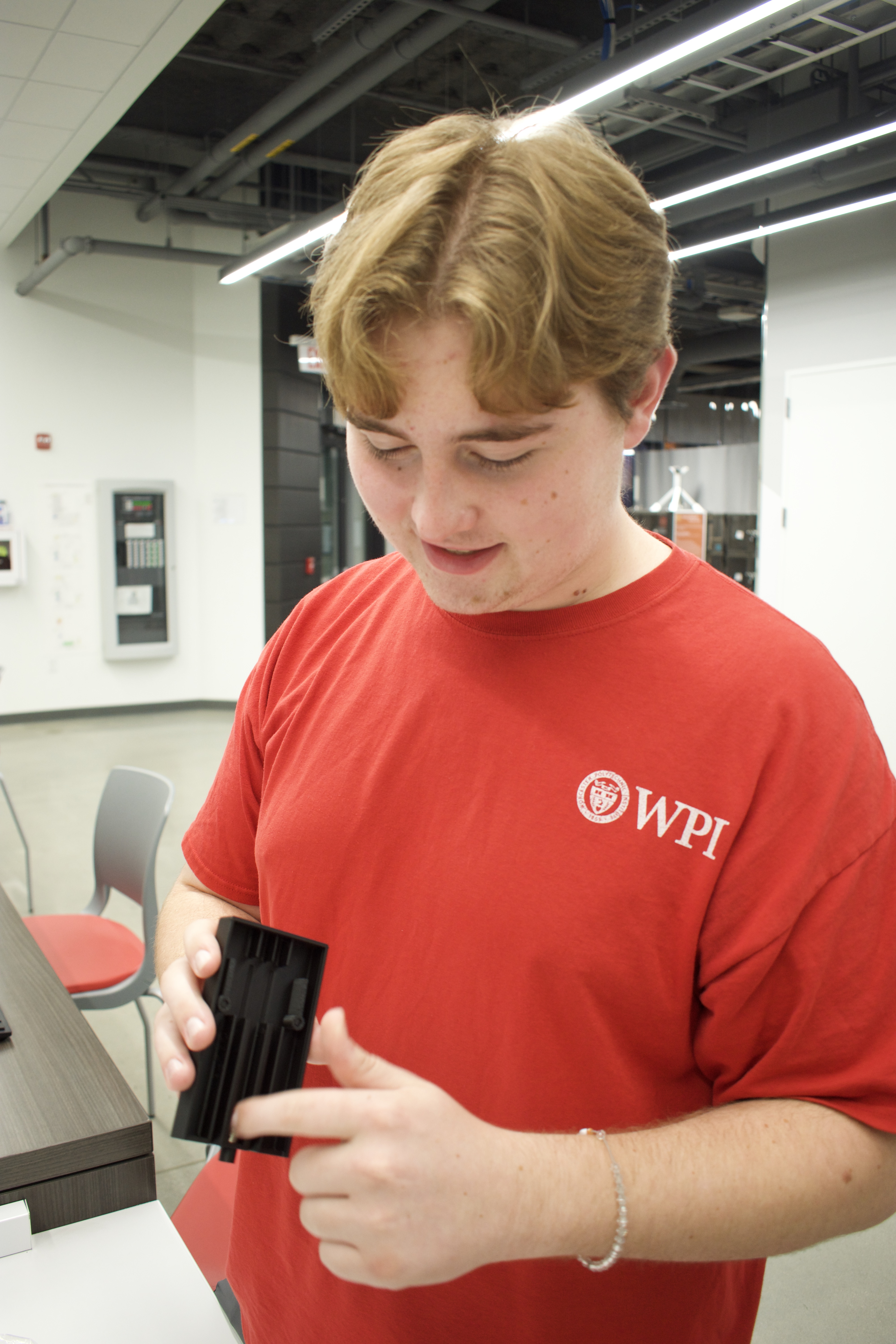 Founder iterating on a prototype in the lab